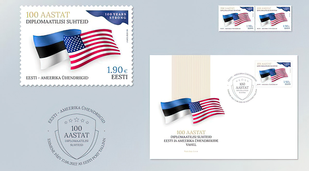 США и Эстония: Почтовая марка к 100-летию дипломатических отношений